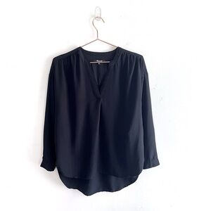 Madewell Sandwashed Popover Top in Black Size XS